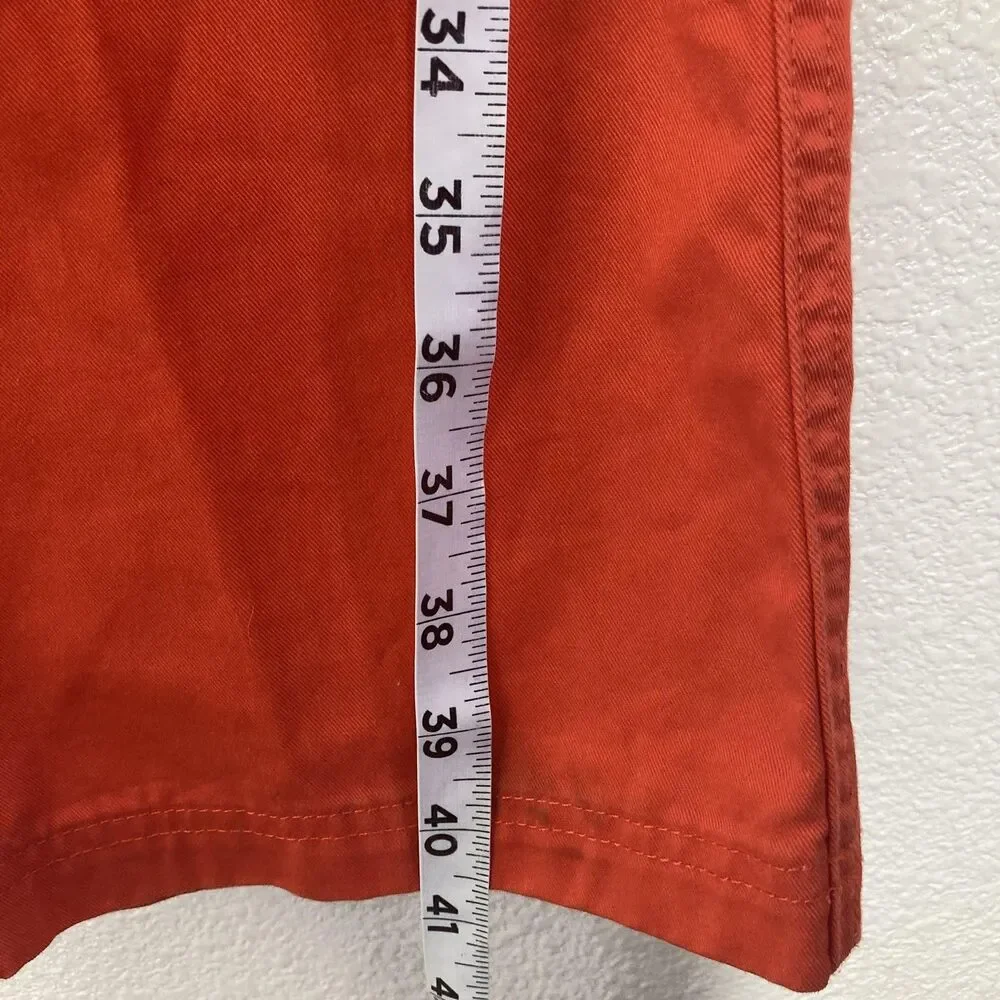 BDG Cargo Pants 27 Orange Zip Fly Straight Leg Elastic Waist